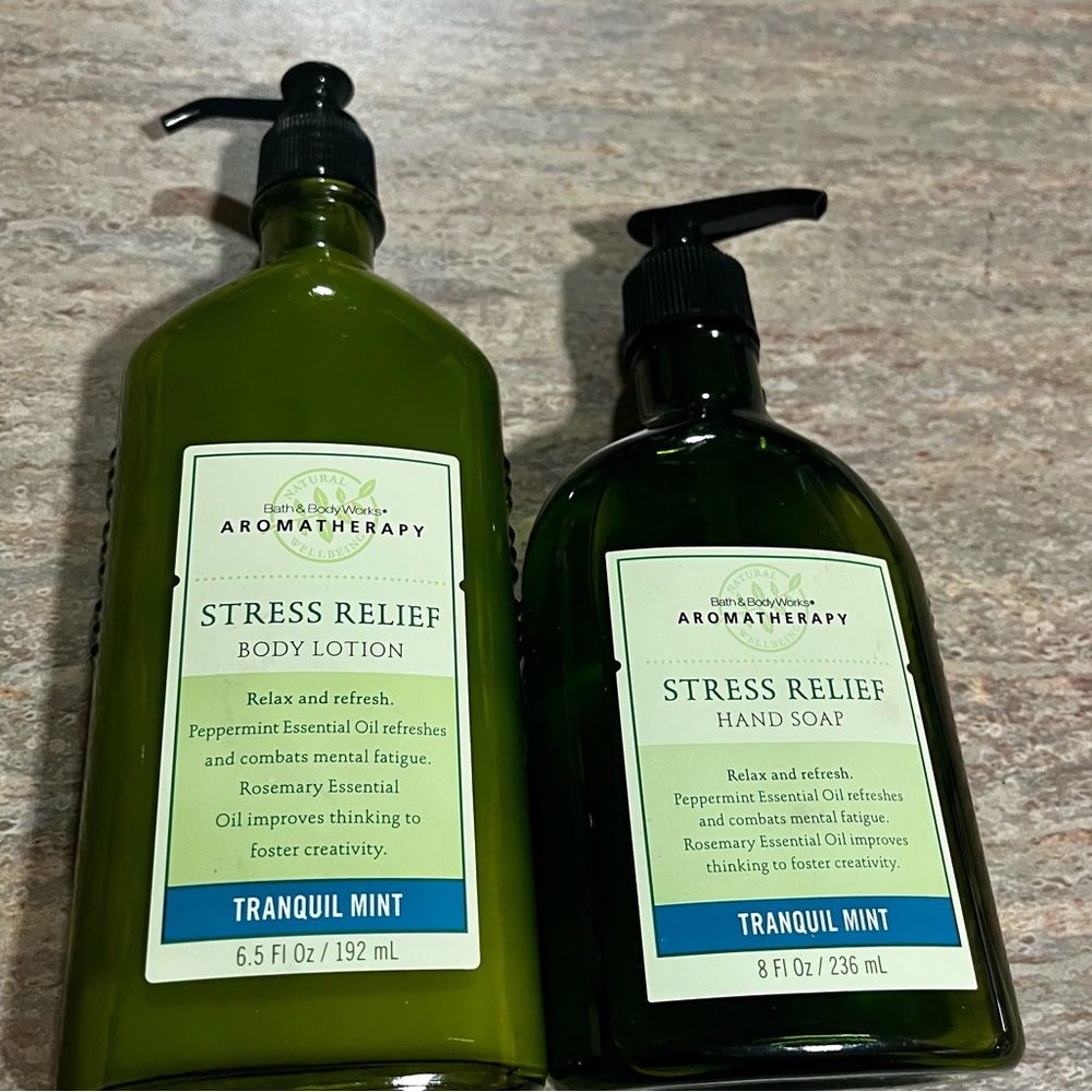 DISCONTINUED Bath & Body Works Tranquil mint hand soap and body lotion. HTF - Picture 11 of 11